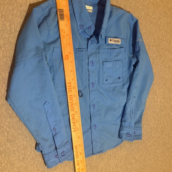 Columbia PFG Blue kids size TP 6/7 XS long sleeve fishing shirt with Omni-Shade - Picture 4 of 5